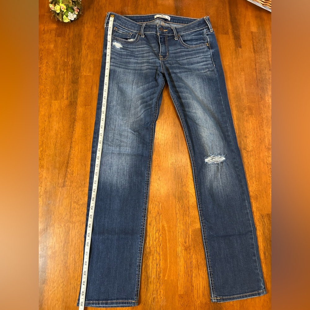 Hollister Y2K Straight Jeans W27 L30 | Women Size 5S | Low Rise Distressed Denim - Picture 14 of 16